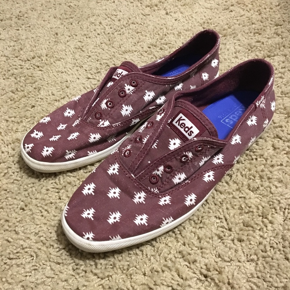 Keds Maroon Slip-On Flats